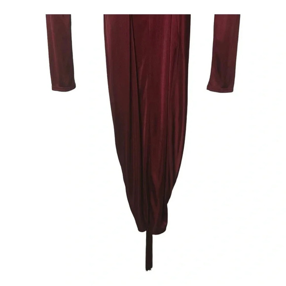 0388W.‎ ALTUZARRA FOR TARGET SATIN WRAP DRESS SIZE 4 MAROON IN COLOR; WITH BELT - Picture 11 of 11